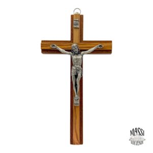 Crucifix two-tone wood zamak